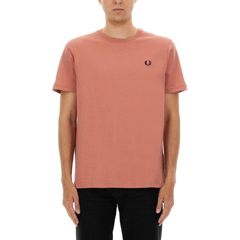 FRED PERRY Embroidered T-Shirt Men PINK T-Shirts